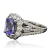 Image 2 : 14KT White Gold 2.19 ctw Tanzanite and Diamond Ring