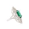 Image 3 : 14KT White Gold 5.71 ctw Emerald and Diamond Ring