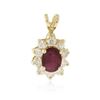 Image 1 : 14KT Yellow Gold 1.15 ctw Ruby and Diamond Pendant