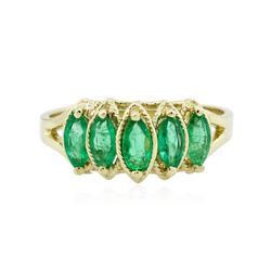 14KT Yellow Gold 0.86 ctw Emerald Ring