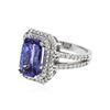 Image 2 : 14KT White Gold 3.58 ctw Tanzanite and Diamond Ring