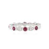 Image 1 : 18KT White Gold 0.34 ctw Ruby and Diamond Ring