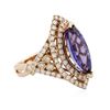 Image 2 : 14KT Rose Gold 2.87 ctw Tanzanite and Diamond Ring