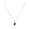 Image 1 : 14KT White Gold 5.59 ctw Tanzanite and Diamond Pendant With Chain