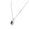 Image 3 : 14KT White Gold 5.59 ctw Tanzanite and Diamond Pendant With Chain
