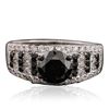 Image 1 : 18KT White Gold 2.61 ctw Black Diamond Ring