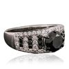 Image 2 : 18KT White Gold 2.61 ctw Black Diamond Ring