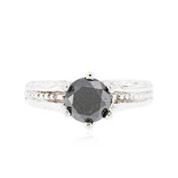 14KT White Gold 1.15 ctw Black Diamond Ring