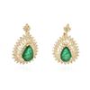 Image 1 : 14KT Yellow Gold 8.07 ctw Emerald and Diamond Earrings