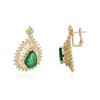 Image 2 : 14KT Yellow Gold 8.07 ctw Emerald and Diamond Earrings