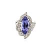 Image 1 : 14KT White Gold 3.42 ctw Tanzanite and Diamond Ring