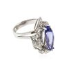 Image 2 : 14KT White Gold 3.42 ctw Tanzanite and Diamond Ring