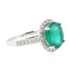 Image 2 : 14KT White Gold 3.35 ctw Emerald and Diamond Ring