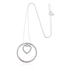 14KT White Gold 0.75 ctw Diamond Pendant With Chain