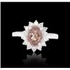 Image 1 : 14KT White Gold 1.73 ctw Brown Sapphire and Diamond Ring