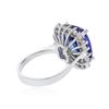 Image 3 : 14KT White Gold 5.92 ctw Tanzanite and Diamond Ring