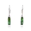 Image 1 : 14KT White Gold 3.28 ctw Green Tourmaline and Diamond Earrings