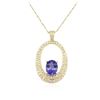 Image 2 : 14KT Yellow Gold 3.83 ctw Tanzanite and Diamond Pendant With Chain