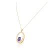 Image 3 : 14KT Yellow Gold 3.83 ctw Tanzanite and Diamond Pendant With Chain