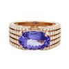 Image 1 : 14KT Rose Gold 3.82 ctw Tanzanite and Diamond Ring