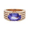 Image 1 : 14KT Rose Gold 3.82 ctw Tanzanite and Diamond Ring