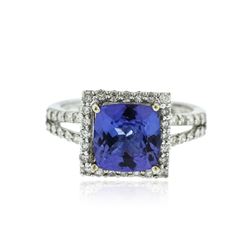 14KT White Gold 2.73 ctw Tanzanite and Diamond Ring