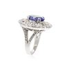Image 3 : 14KT White Gold 6.13 ctw Tanzanite and Diamond Ring