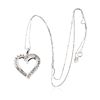 Image 1 : 18KT White Gold 0.99 ctw Diamond Heart Pendant With Chain