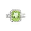 Image 1 : 14KT White Gold 4.89 ctw Peridot and Diamond Ring