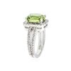 Image 3 : 14KT White Gold 4.89 ctw Peridot and Diamond Ring