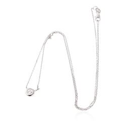 14KT White Gold 0.30 ctw Diamond Solitaire Necklace