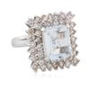 Image 2 : 14KT White Gold 3.69 ctw Aquamarine and Diamond Ring