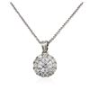 Image 2 : 14KT White Gold 0.96 ctw Diamond Pendant With Chain