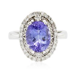 14KT White Gold 3.06 ctw Tanzanite and Diamond Ring