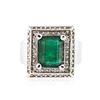 Image 1 : 14KT White Gold 4.14 ctw Emerald and Diamond Ring