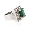 Image 2 : 14KT White Gold 4.14 ctw Emerald and Diamond Ring