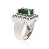 Image 3 : 14KT White Gold 4.14 ctw Emerald and Diamond Ring