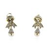 Image 1 : 14KT Two-Tone Gold Pearl and Diamond Earrings