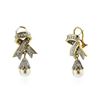 Image 2 : 14KT Two-Tone Gold Pearl and Diamond Earrings