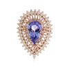Image 1 : 14KT Rose Gold 4.05 ctw Tanzanite and Diamond Ring