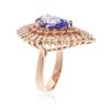 Image 3 : 14KT Rose Gold 4.05 ctw Tanzanite and Diamond Ring