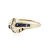 Image 2 : 14KT Yellow Gold 0.16 ctw Sapphire and Diamond Ring