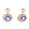 Image 1 : 14KT Rose Gold 4.26 ctw Tanzanite and Diamond Earrings