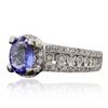 Image 2 : 14KT White Gold 1.40 ctw Tanzanite and Diamond Ring
