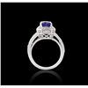 Image 3 : 14KT White Gold GIA Certified 3.06 ctw Sapphire and Diamond Ring