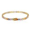 Image 2 : 10KT Yellow Gold 16.20 ctw Multicolor Sapphire Bracelet