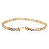 Image 3 : 10KT Yellow Gold 16.20 ctw Multicolor Sapphire Bracelet