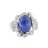Image 1 : 18KT White Gold 5.68 ctw Tanzanite and Diamond Ring