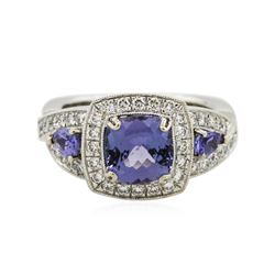 18KT White Gold 2.56 ctw Tanzanite and Diamond Ring