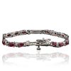 Image 2 : 14KT White Gold 3.82 ctw Ruby and Diamond Bracelet